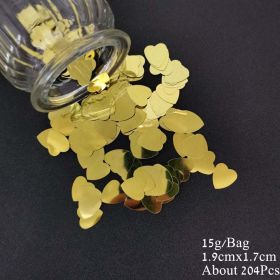 Acrylic Heart Confetti Scatter Crystal Beads Wedding Party Decor Squins Engaement Anniversary Valentine Party Supplies (Color: GD HEART L)