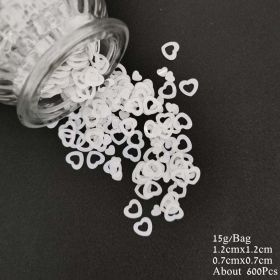 Acrylic Heart Confetti Scatter Crystal Beads Wedding Party Decor Squins Engaement Anniversary Valentine Party Supplies (Color: WT HEART C)