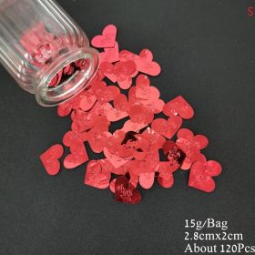 Acrylic Heart Confetti Scatter Crystal Beads Wedding Party Decor Squins Engaement Anniversary Valentine Party Supplies (Color: RD LOVE HEART)