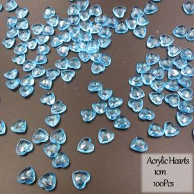 Acrylic Heart Confetti Scatter Crystal Beads Wedding Party Decor Squins Engaement Anniversary Valentine Party Supplies (Color: 10mm  BLUE)
