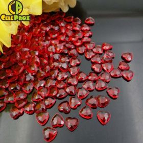 Acrylic Heart Confetti Scatter Crystal Beads Wedding Party Decor Squins Engaement Anniversary Valentine Party Supplies (Color: MX HEART A)