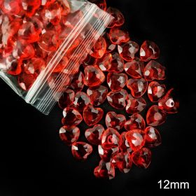 Acrylic Heart Confetti Scatter Crystal Beads Wedding Party Decor Squins Engaement Anniversary Valentine Party Supplies (Color: 12mm Red)
