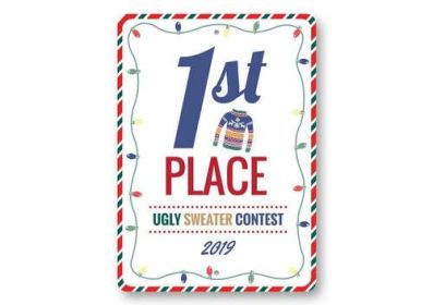 1st Place Ugly Sweater Contest Sign (size: 16 x 24 inches)