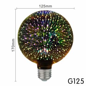 3D Led Bulb Star Fireworks E27 Vintage Edison Night Light 110V 220V A60 ST64 G80 G95 G125 Holiday Novelty Decoration Lighting (Wattage: 110V, Emitting Color: G125)