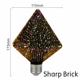 3D Led Bulb Star Fireworks E27 Vintage Edison Night Light 110V 220V A60 ST64 G80 G95 G125 Holiday Novelty Decoration Lighting (Wattage: 220V, Emitting Color: Sharp Brick)