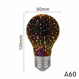 3D Led Bulb Star Fireworks E27 Vintage Edison Night Light 110V 220V A60 ST64 G80 G95 G125 Holiday Novelty Decoration Lighting (Wattage: 110V, Emitting Color: A60)
