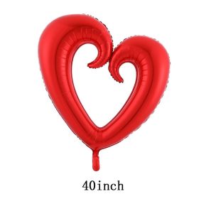 Double Bear Hug Heart Balloons Foil I Love You Wedding Valentine Day Marriage Event Party Balloon Decoration (Ballon Size: as show, Color: 1pc 40inch heart)