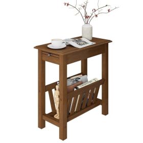 Living Room Bedroom Decor Mobile Sofa End Side Table (Type: Side Table, Color: Natural)