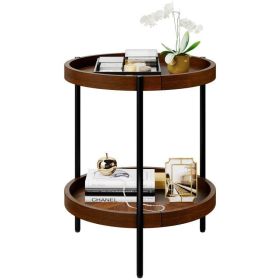Living Room Bedroom Decor Mobile Sofa End Side Table (Type: Side Table, Color: Cherry)