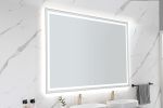 84in. W x 48in. H Oversized Rectangular Black Framed LED Mirror Anti-Fog Dimmable Wall Mount Bathroom Vanity Mirror HD Wall Mirror Kit For Gym And Dan