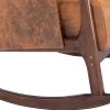 COOLMORE Rocking Chair With Ottoman, Mid-Century Modern Upholstered Fabric Rocking Armchair, Rocking Chair Nursery with Thick Padded Cushion, High Bac