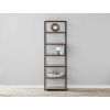 6' Tall 6-Tier Metal Framed Bookcase; Rustic Brown; White