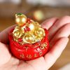 1pc; Pot Of Golden Car Ornament (2.28"âˆšÃ³1.97"âˆšÃ³1.97"); Home Decoration; Holiday Birthday Gifts