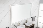 84in. W x 48in. H Oversized Rectangular Black Framed LED Mirror Anti-Fog Dimmable Wall Mount Bathroom Vanity Mirror HD Wall Mirror Kit For Gym And Dan