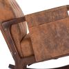 COOLMORE Rocking Chair With Ottoman, Mid-Century Modern Upholstered Fabric Rocking Armchair, Rocking Chair Nursery with Thick Padded Cushion, High Bac