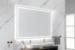 84in. W x 48in. H Oversized Rectangular Black Framed LED Mirror Anti-Fog Dimmable Wall Mount Bathroom Vanity Mirror HD Wall Mirror Kit For Gym And Dan