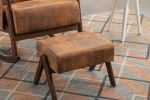 COOLMORE Rocking Chair With Ottoman, Mid-Century Modern Upholstered Fabric Rocking Armchair, Rocking Chair Nursery with Thick Padded Cushion, High Bac