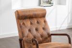 COOLMORE Rocking Chair With Ottoman, Mid-Century Modern Upholstered Fabric Rocking Armchair, Rocking Chair Nursery with Thick Padded Cushion, High Bac