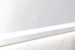 84in. W x 48in. H Oversized Rectangular Black Framed LED Mirror Anti-Fog Dimmable Wall Mount Bathroom Vanity Mirror HD Wall Mirror Kit For Gym And Dan