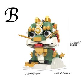 1pc Building Blocks Ornament; Chinese New Year Gifts; Doll Ornaments To Attract Blessings And Wealth 4.61"×3.86"×3.07" (Style: B, Quantity: 1pc)