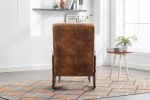 COOLMORE Rocking Chair With Ottoman, Mid-Century Modern Upholstered Fabric Rocking Armchair, Rocking Chair Nursery with Thick Padded Cushion, High Bac