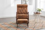 COOLMORE Rocking Chair With Ottoman, Mid-Century Modern Upholstered Fabric Rocking Armchair, Rocking Chair Nursery with Thick Padded Cushion, High Bac