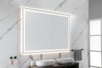 84in. W x 48in. H Oversized Rectangular Black Framed LED Mirror Anti-Fog Dimmable Wall Mount Bathroom Vanity Mirror HD Wall Mirror Kit For Gym And Dan
