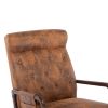 COOLMORE Rocking Chair With Ottoman, Mid-Century Modern Upholstered Fabric Rocking Armchair, Rocking Chair Nursery with Thick Padded Cushion, High Bac