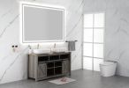 84in. W x 48in. H Oversized Rectangular Black Framed LED Mirror Anti-Fog Dimmable Wall Mount Bathroom Vanity Mirror HD Wall Mirror Kit For Gym And Dan