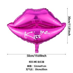 Double Bear Hug Heart Balloons Foil I Love You Wedding Valentine Day Marriage Event Party Balloon Decoration (Ballon Size: as show, Color: 2pcs lip C)